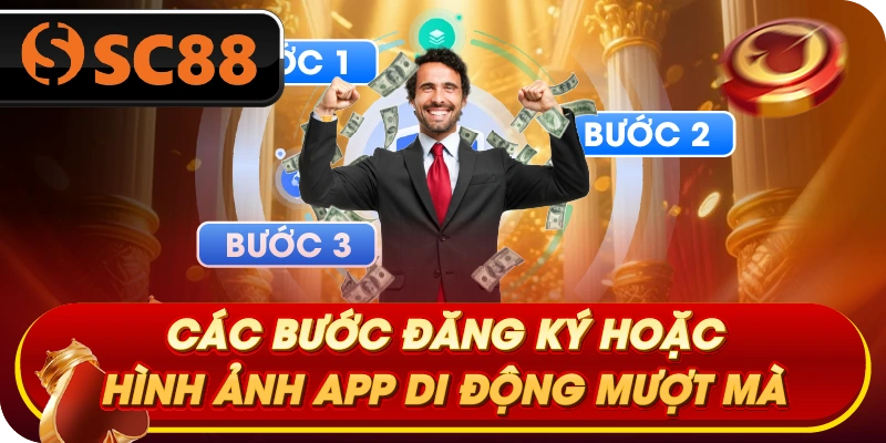 Các bước đăng ký hoặc hình ảnh app di động mượt mà